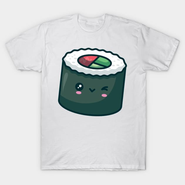 Sushi Roll Wink T-Shirt by edwardecho